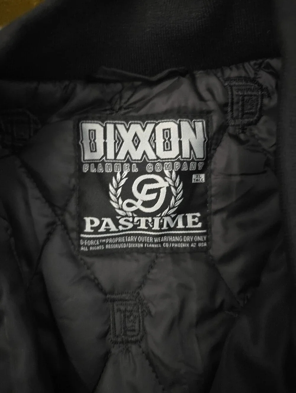 DIXXON PASTIME Black Varsity-Style Bomber Jacket with Contrast Trim
